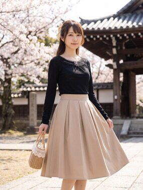 AXES FEMME coquette himekaji long sleeve top w/jewel details